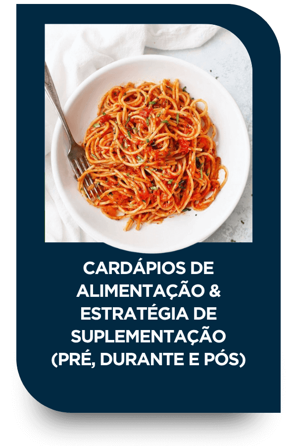 Card sobre cardápios de alimentação e suplementação