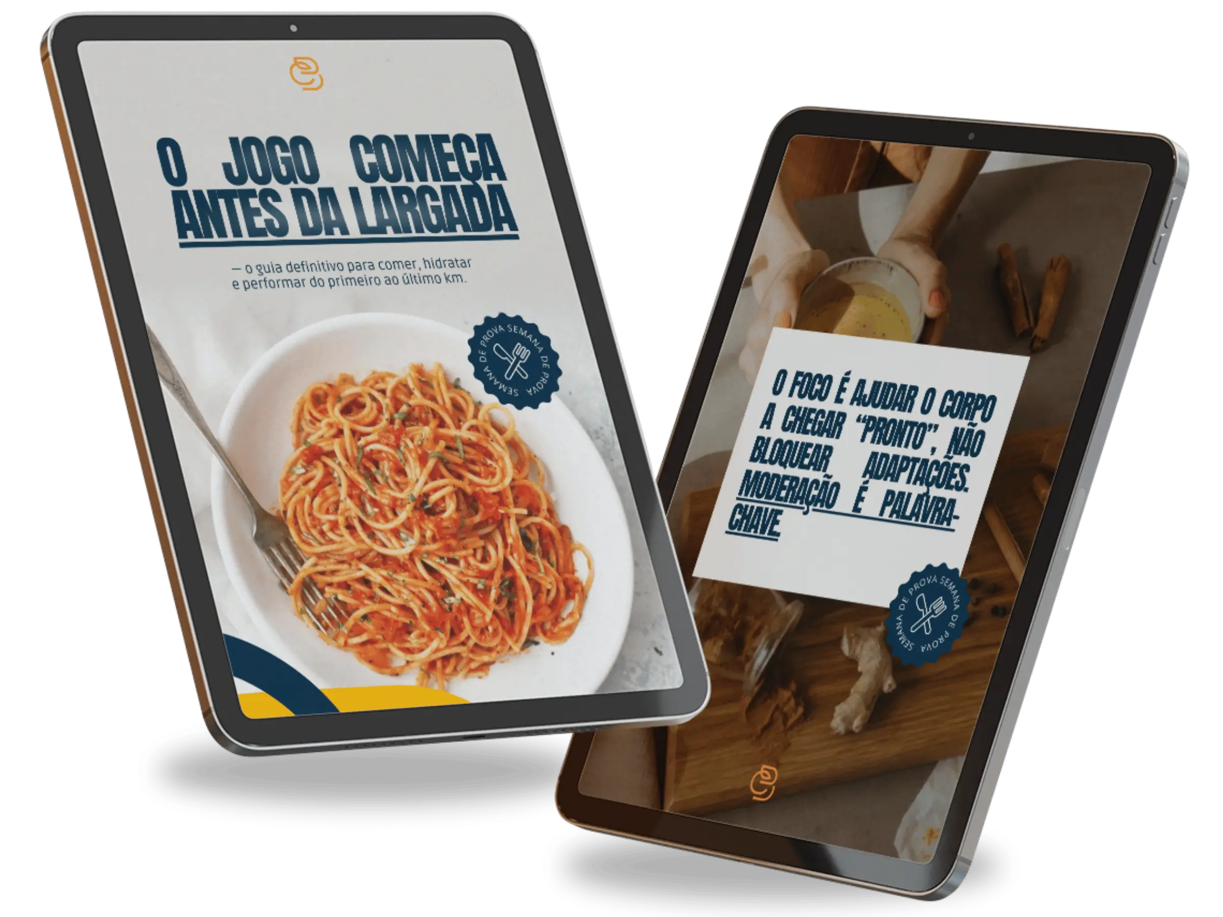 Mockup de dois tablets exibindo a capa do ebook Guia Definitivo para a Semana Pré-Prova